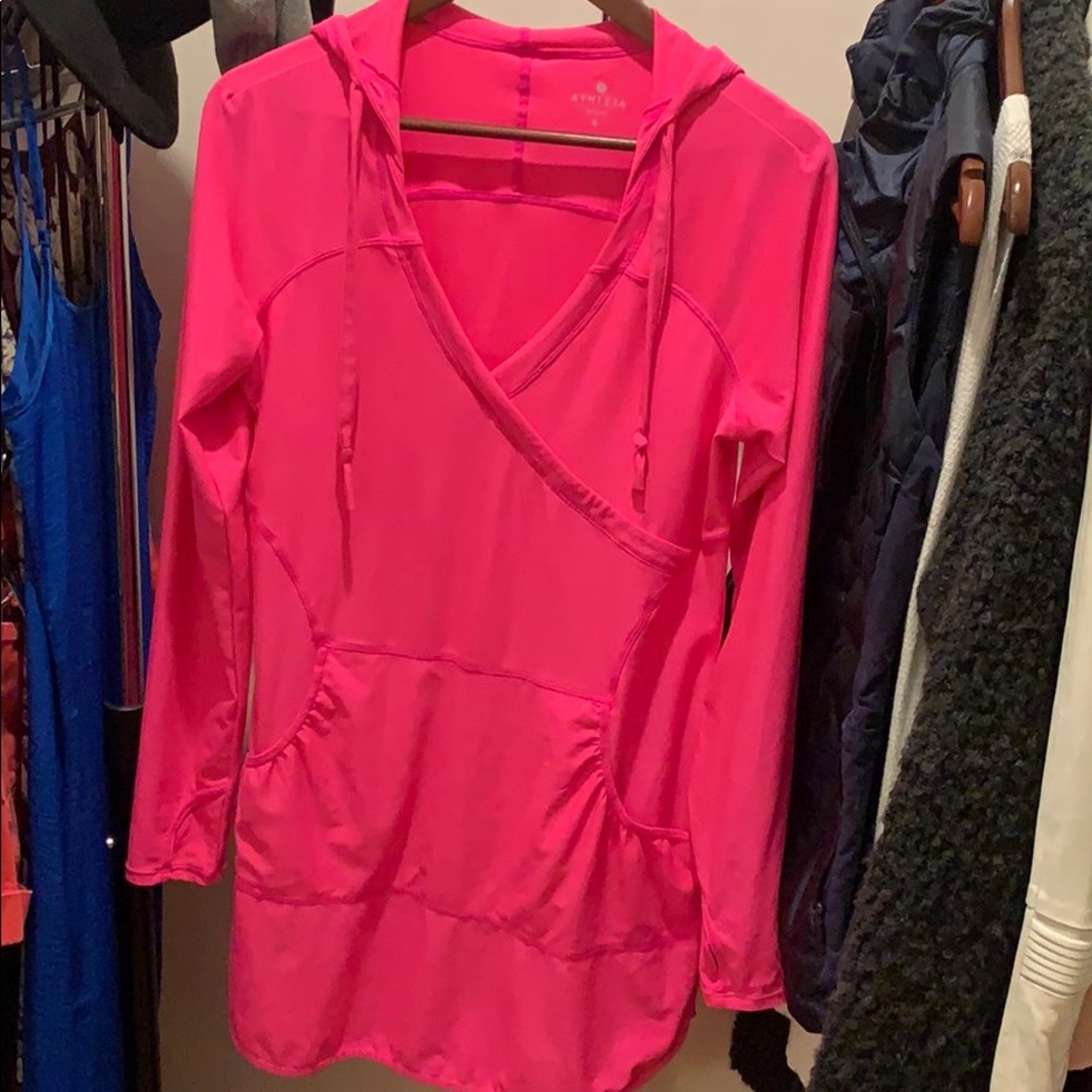 Athleta hot pink hoodie dress/tunic